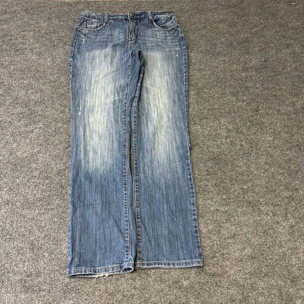 Cote Bleu Jeans Womens Size 10 Blue Straight Leg Embroidered Distressed Good
